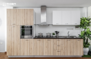 Tủ bếp Laminate vân gỗ sồi - LAM46