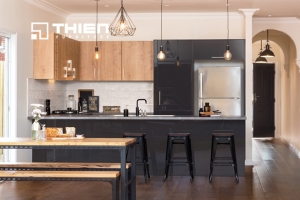 Tủ bếp Laminate kết hợp Acrylic