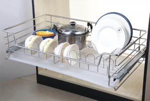 Giá bát đĩa inox nan tủ dưới